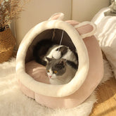 Deep Sleep Foldable Cat Bed – Cartoon Cave Bed for Small Dogs & Cats